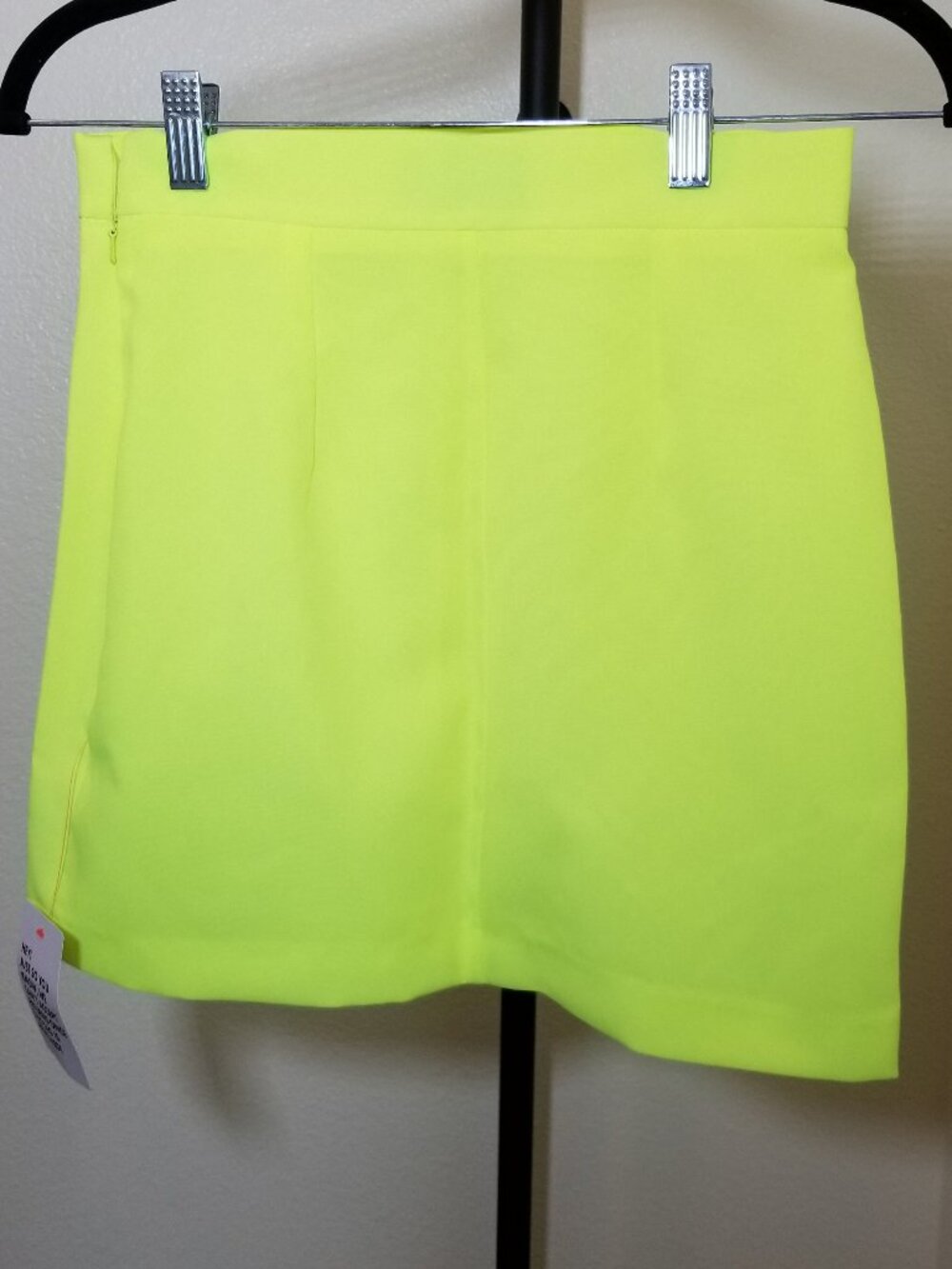 Asos Womens Neon Yellow High Waist Mini Skirt Size 4 City Festival Office Party